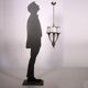Brass and filigree glass ceiling light, Italian production from the 1940s.