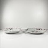 Set de 2 plats en céramique peint à la main motif fleurs