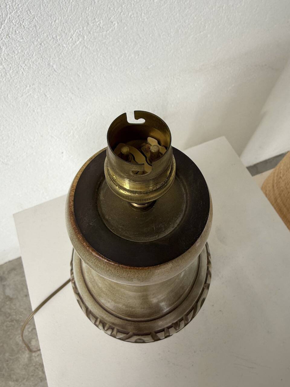 Ceramic table lamp by Marius Bessone