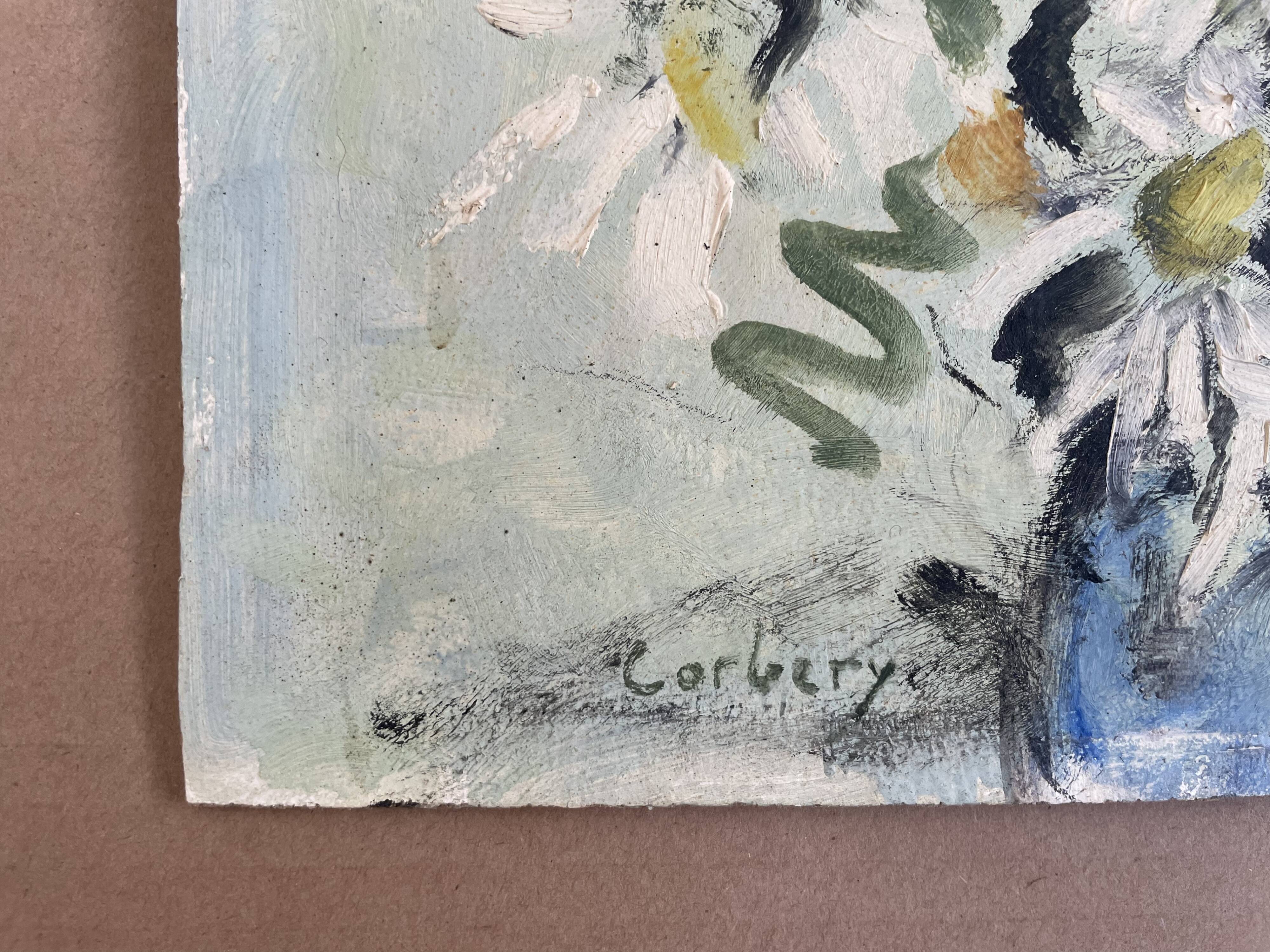 Old oil on cardboard signed