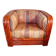 1980s armchair in red rattan and bamboo, made by Maugrion.