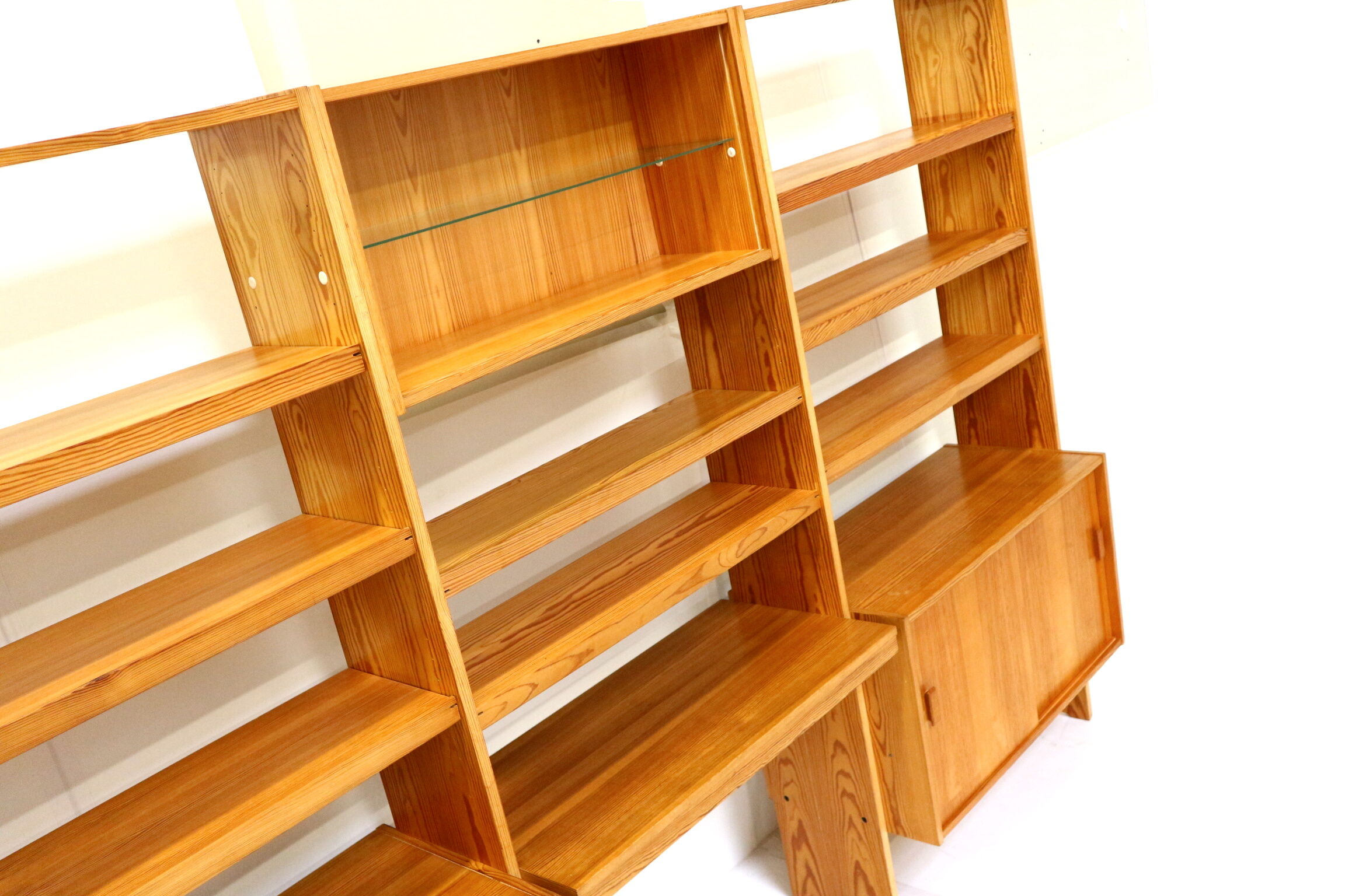 Pine vintage wall unit / wall system made in the 1970s