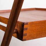 Danish folding teak rolling table, Svend Aage Madsen/Illums Bolhigus.