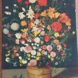 Impression sur toile bouquet de fleurs au colimaçon 1964 braun et cie