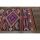 1970s Vintage Turkish Oushak Handmade Wool Cotton Pink Runner Rug 76x375