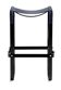 Contemporary bar stool in smoked black steel and navy blue leather.