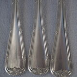 Fish service and its 6 silver-plated cutlery, crossed ribbon model