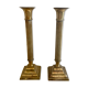 Payroll of brass column candle holders