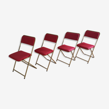 Set de 4 chaises rouge Lafuma