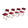 Set of 4 red Lafuma chairs