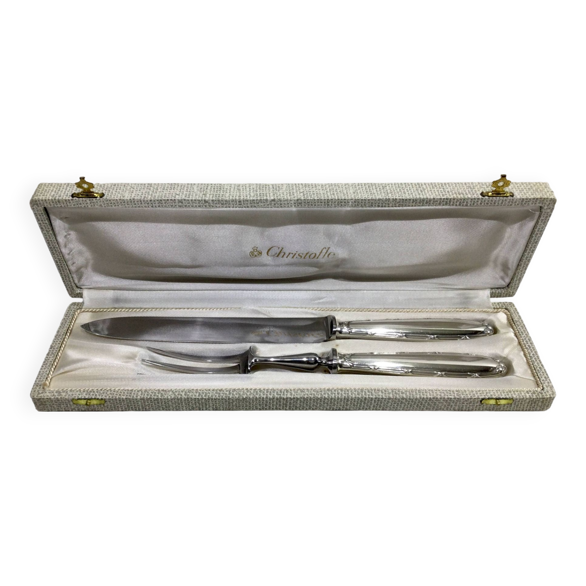 Christofle – service à découper rubans croisés métal argenté
