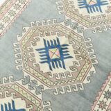 4x7 Oushak Light Green Oriental Vintage Rug, 128x206Cm