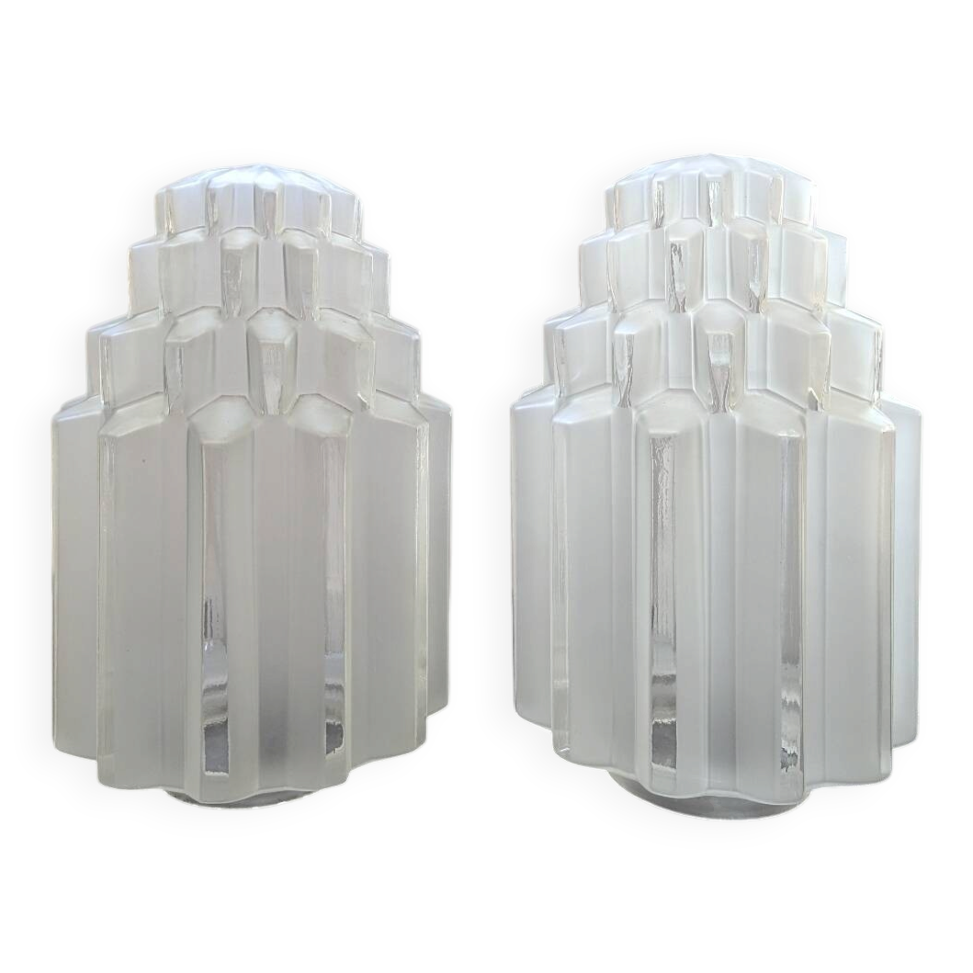 antique pair of Skyscraper ceiling lights, globe glass table lamp