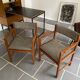 Fauteuil scandinave vintage teck et tweed