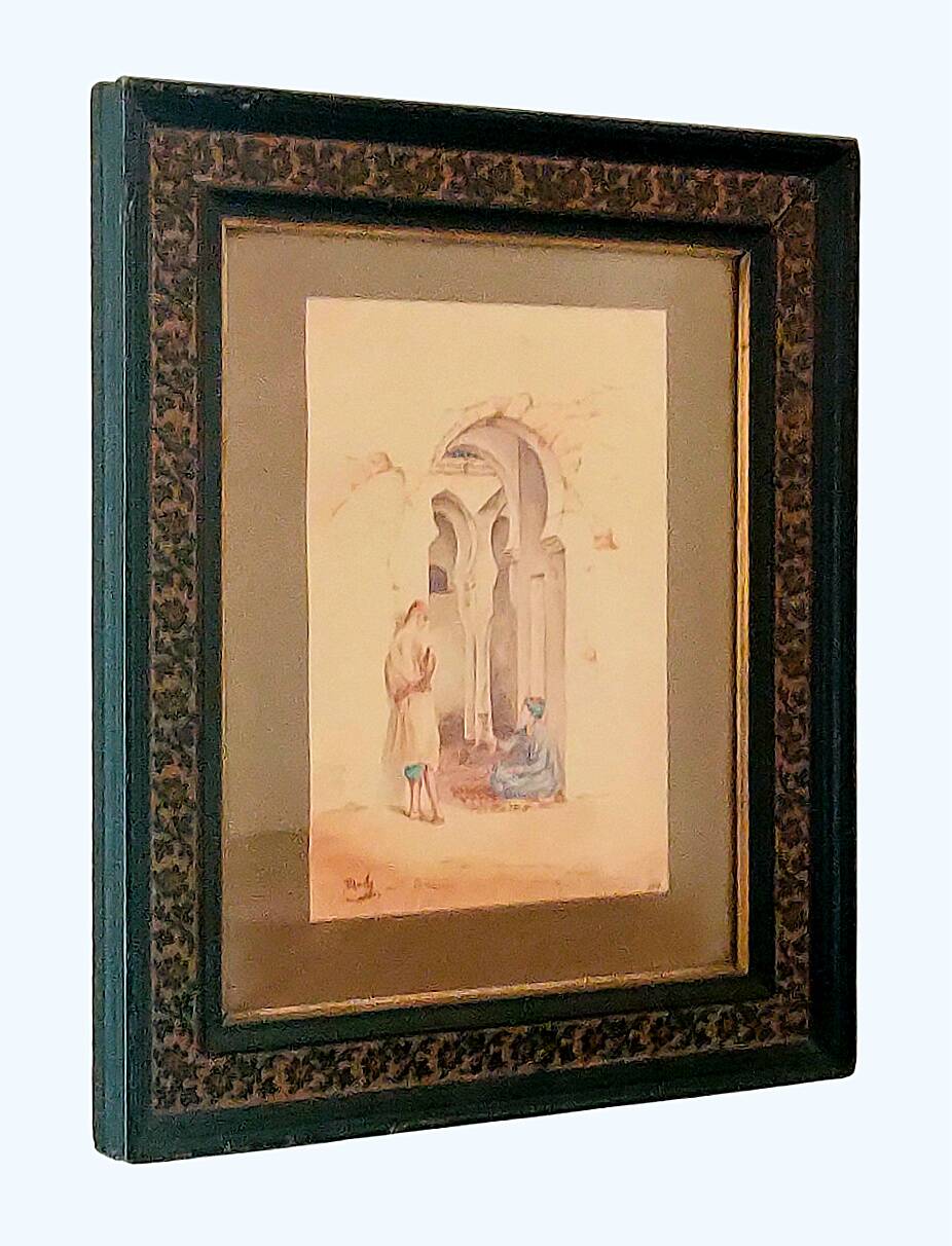 MOULY painting – Watercolor and pencil – Orientalist, 1906 – High quality!