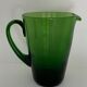 Carafe et 6 verres en verre vert bullé