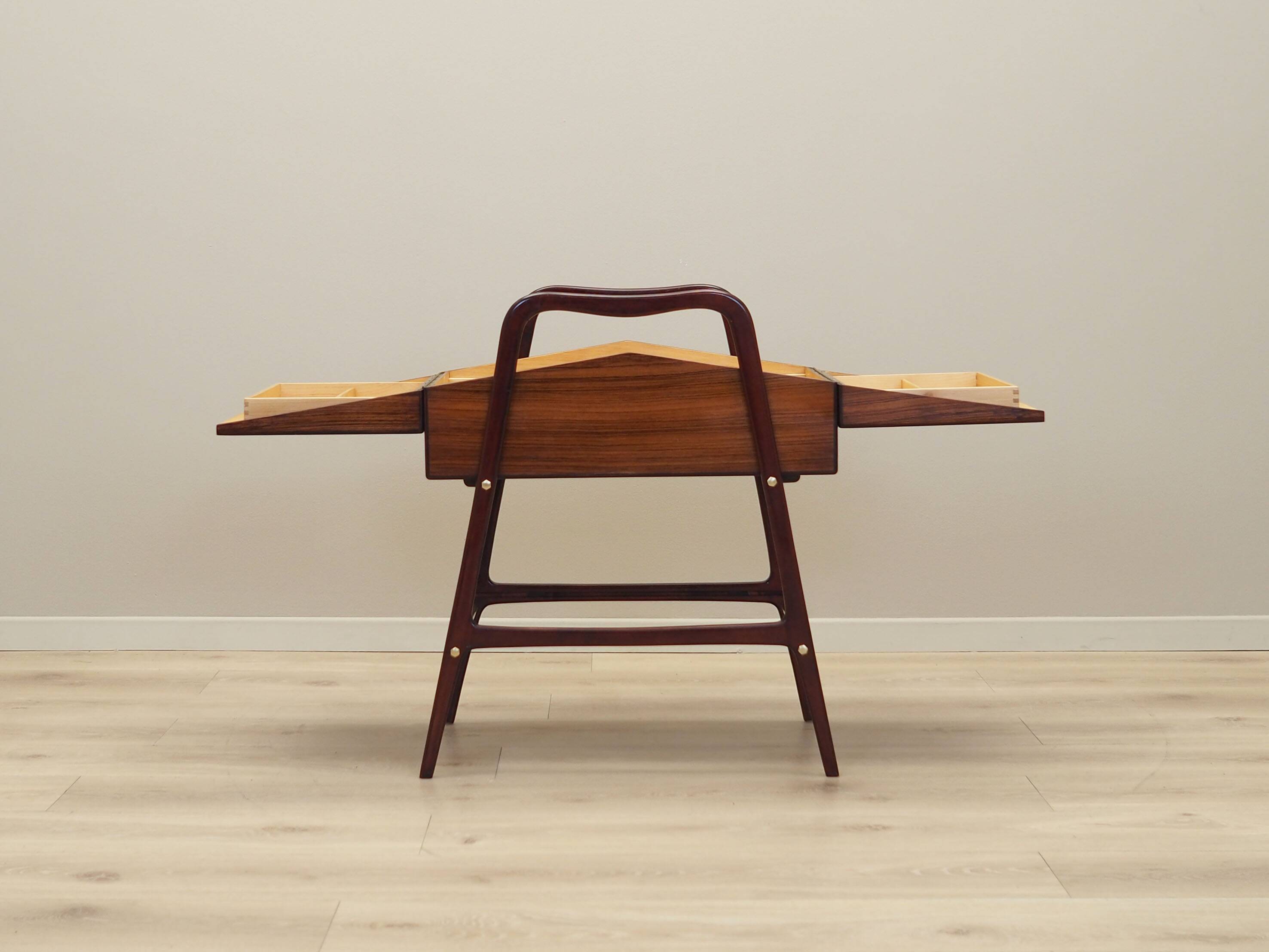 Walnut sewing table, Italian design, 1970s, production: Italy