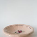Large Digoin Sarreguemines hollow dish, flowering roses, 1950