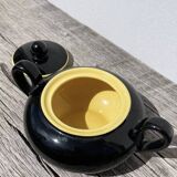 Sucrier bonbonnière céramique noir et jaune villeroy et boch Biarritz
