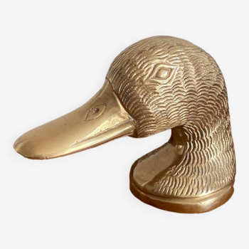 Vintage brass bottle opener duck head