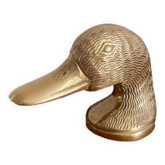 Vintage brass bottle opener duck head