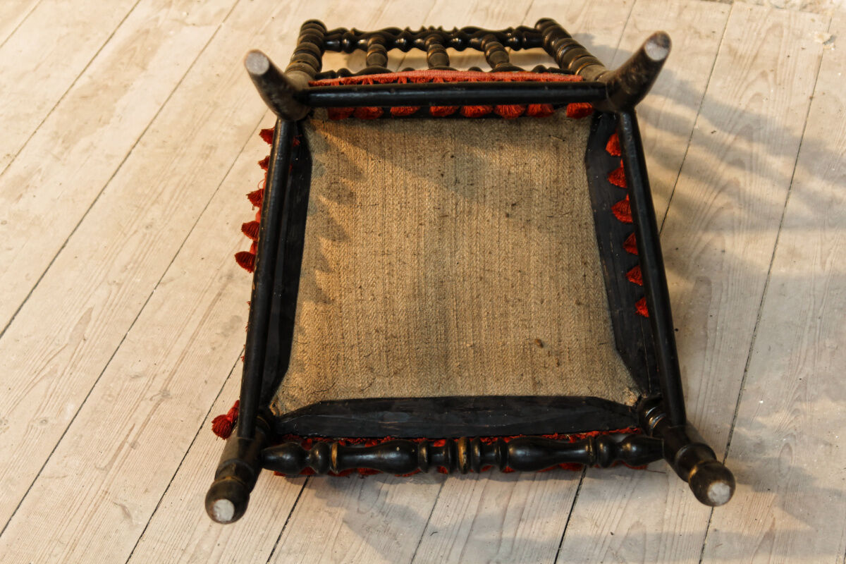 Napoleon III child chair, blackened wood,