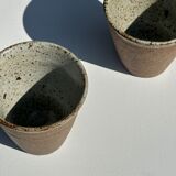 Set of 2 cups Indonesian ceramic (matte brown)