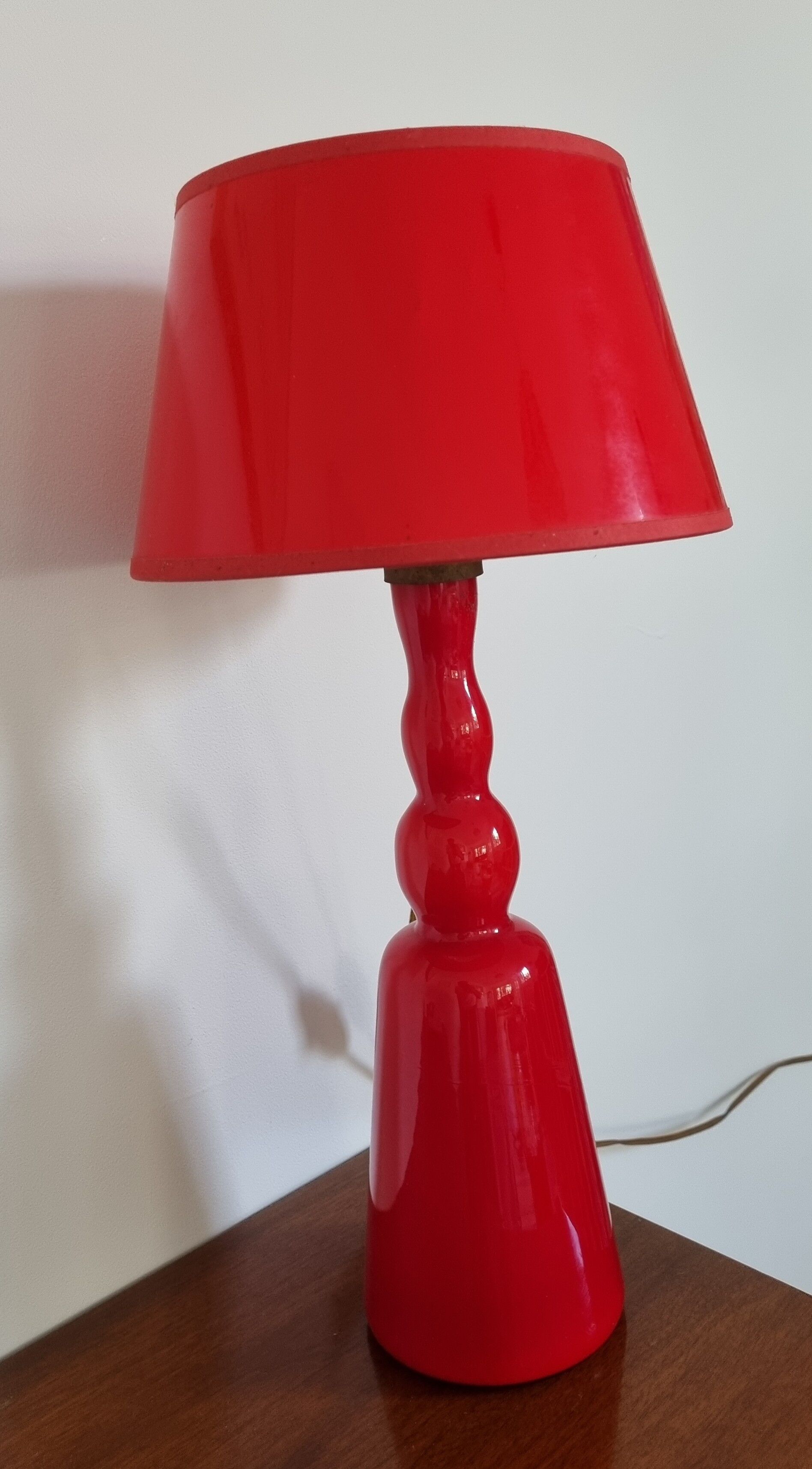 Vintage glass foot lamp