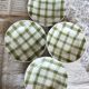 4 assiettes creuses vintage en faïence Moulin Des Loups modèle Nappe vert
