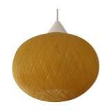 Atomic yellow spun fiberglass hanging lamp, early 1960