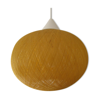 Atomic yellow spun fiberglass hanging lamp, early 1960