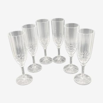 Flûtes à champagne en verre travaillé