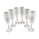 Champagne flutes in worked glass