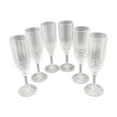 Champagne flutes in worked glass