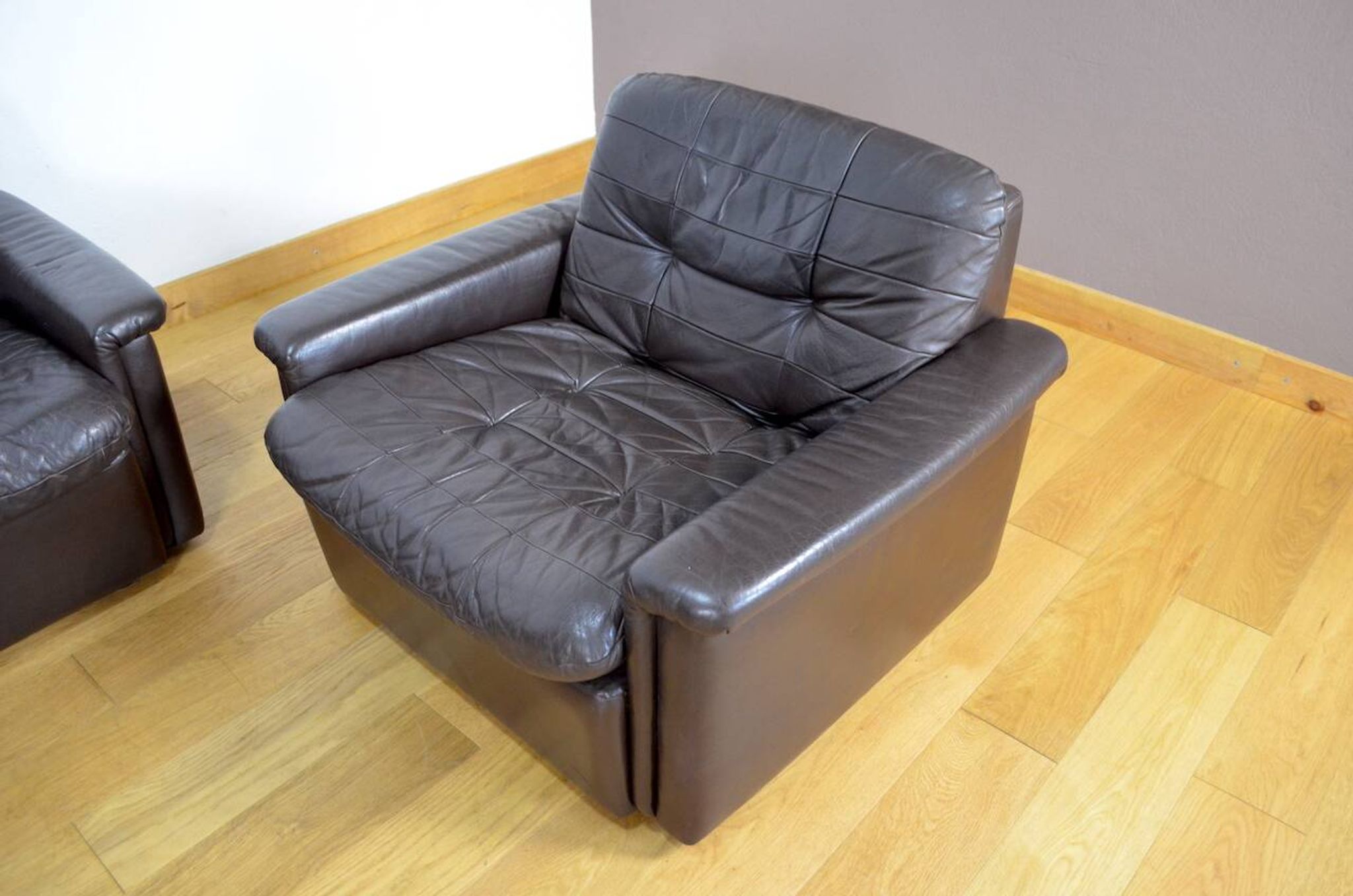 Modular vintage leather lounge from the 1970s/1980s
