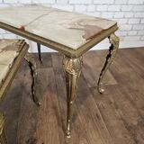 Regency style nesting tables onyx and brass