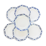 Lot de 7 assiettes plates Moulin des Loups Serpentin
