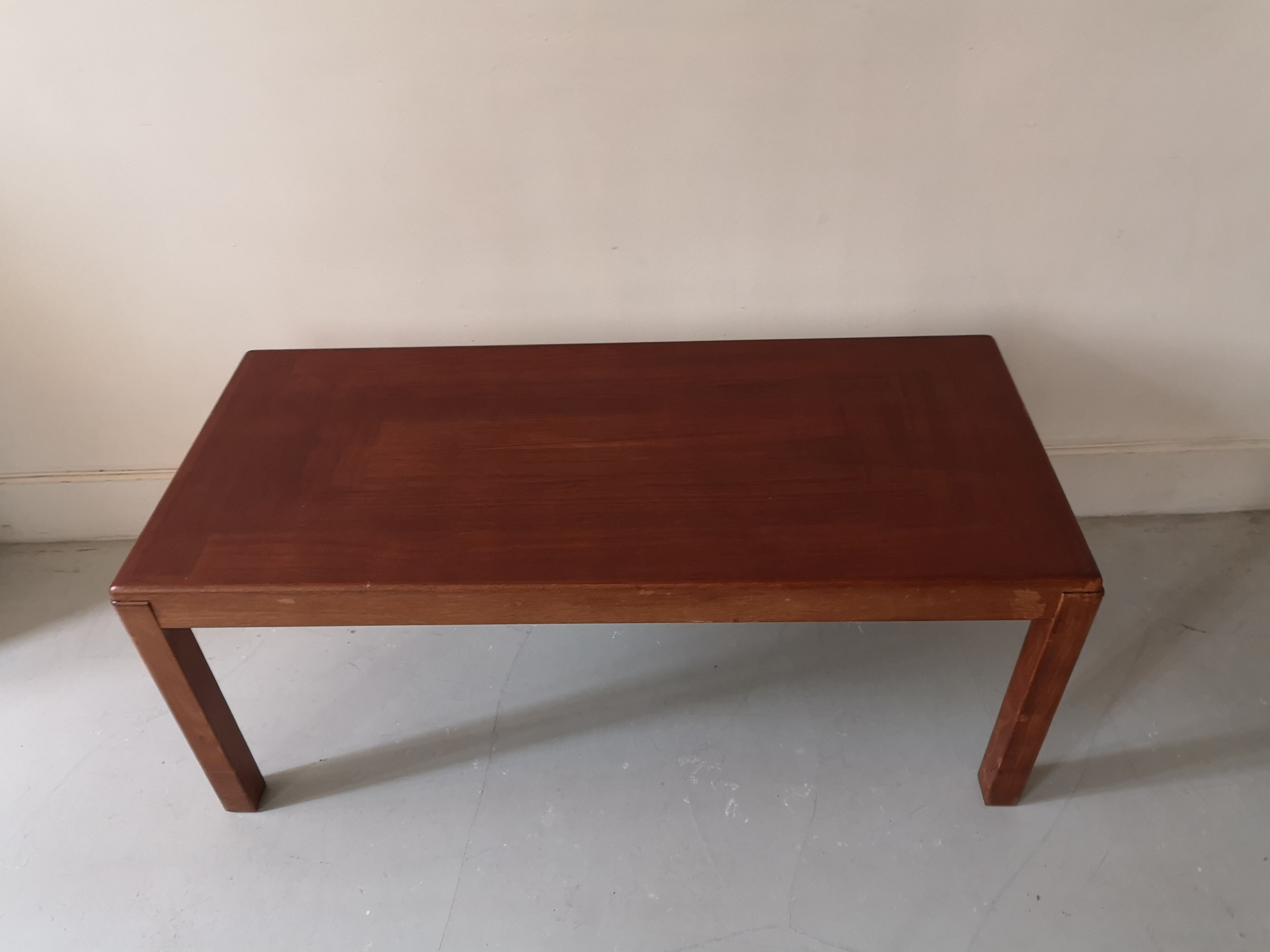 Large Scandinavian teak coffee table, 1970