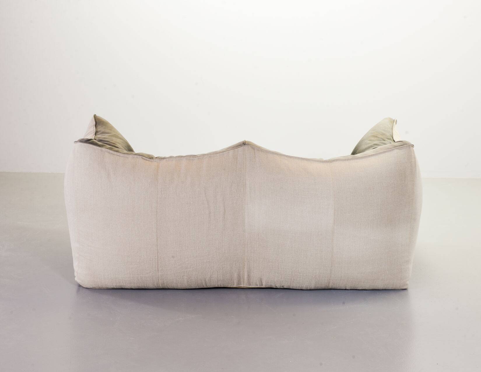 Mario Bellini 2-Seat Le Bambole Sofa for C&B Italia in Leather & Fabric 70s