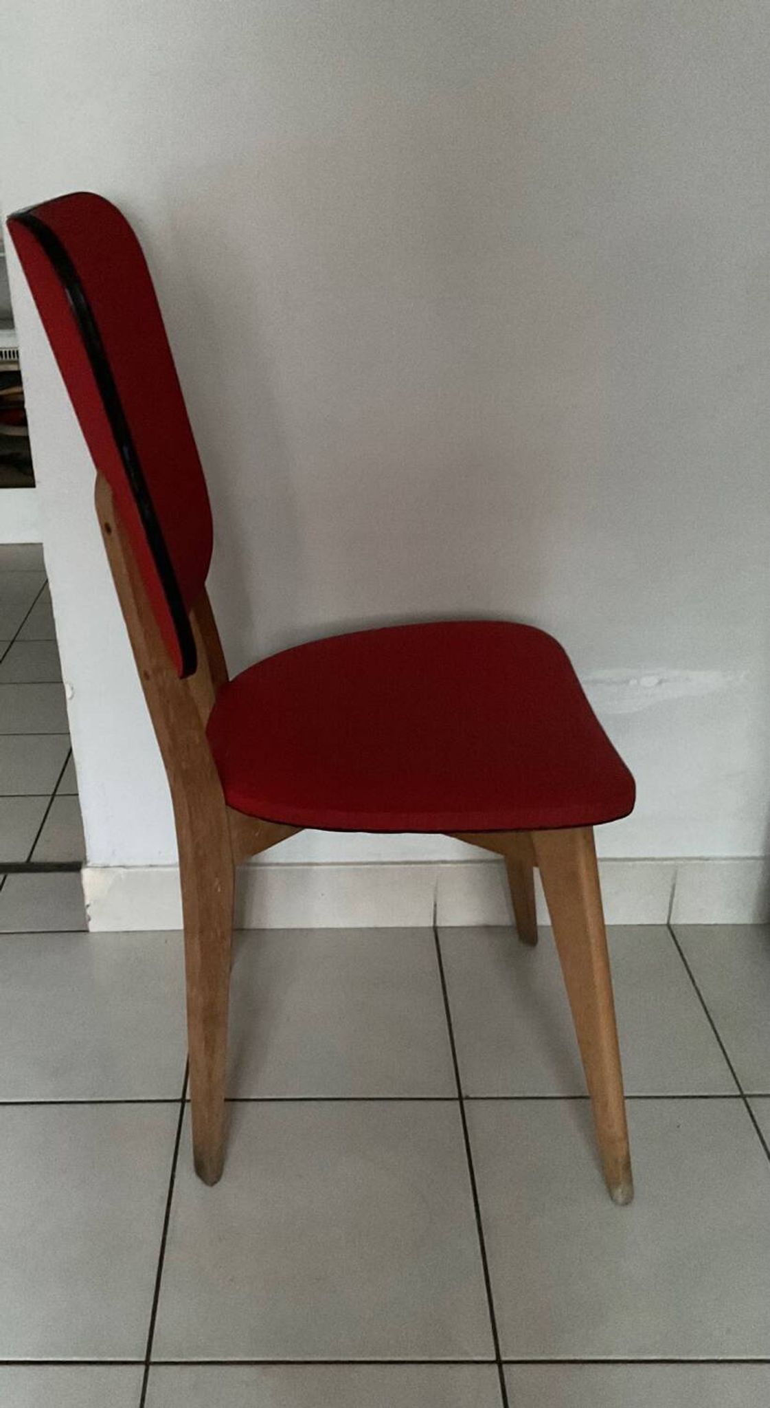 Red faux leather chair from the 1970s
