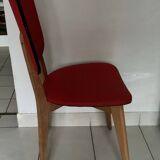 Chaise similicuir rouge années 70
