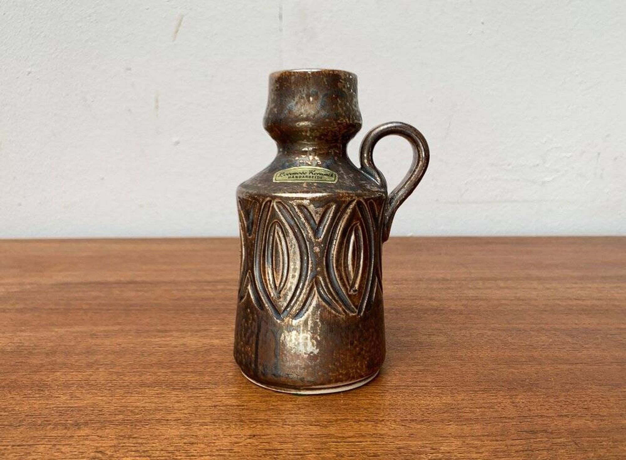 Carafe vase from Lovemose Danish Pottery Studio, mid-century Denmark, 1960s.