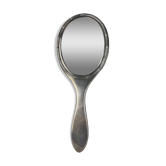 Silver metal hand mirror
