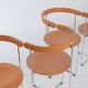 Set of 4 soley chairs in wood and chrome, valdimar hardarson for kusch+