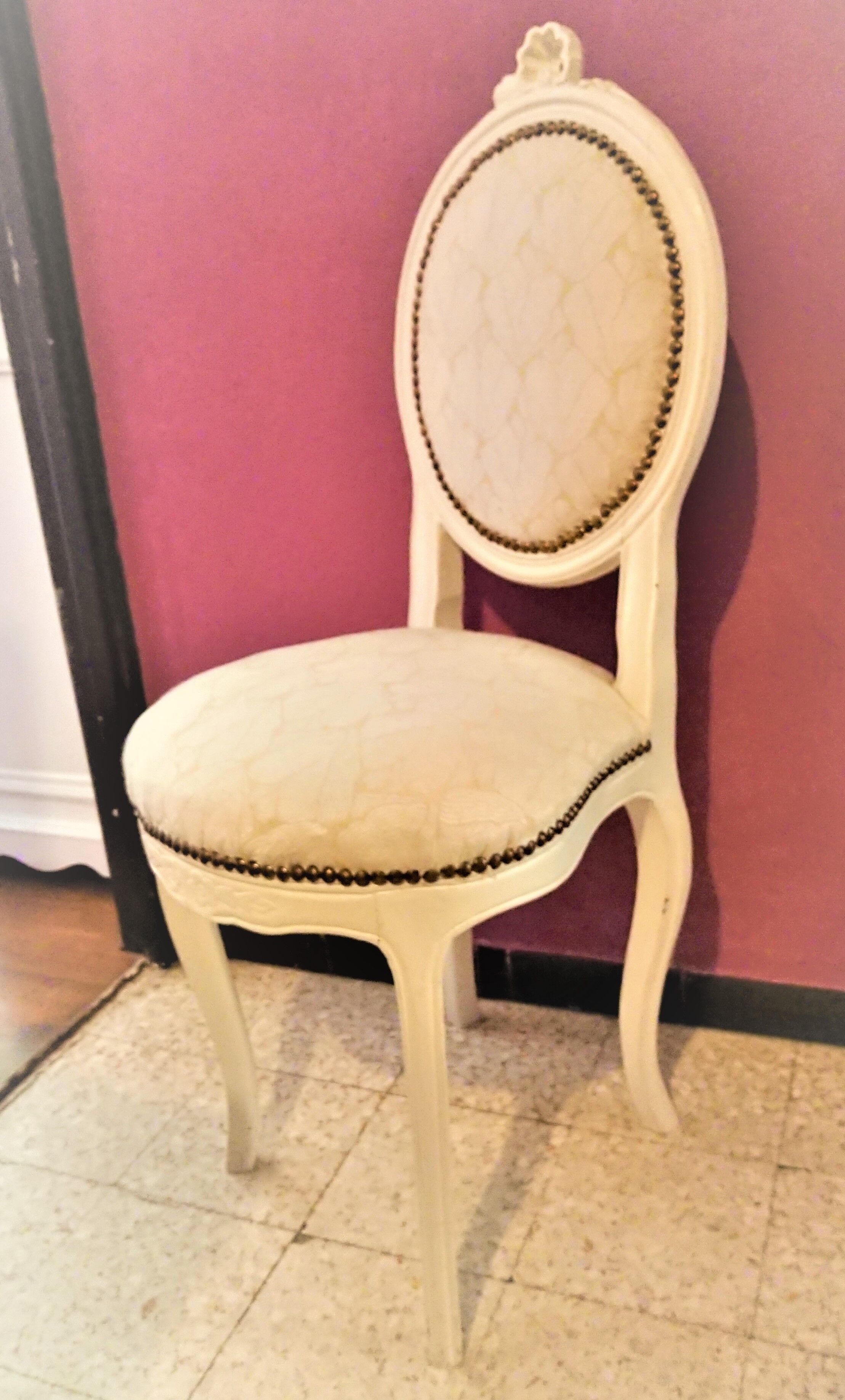 Medallion chair baroque style restored new jacquard fabric REF: 2021010203