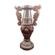 Carved wood amphora vase varnished