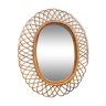 Large Italian rattan mirror 50's