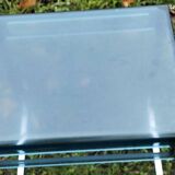 Table d’appoint vintage en plexiglas bleu et acier – Marc Berthier pour Prisunic