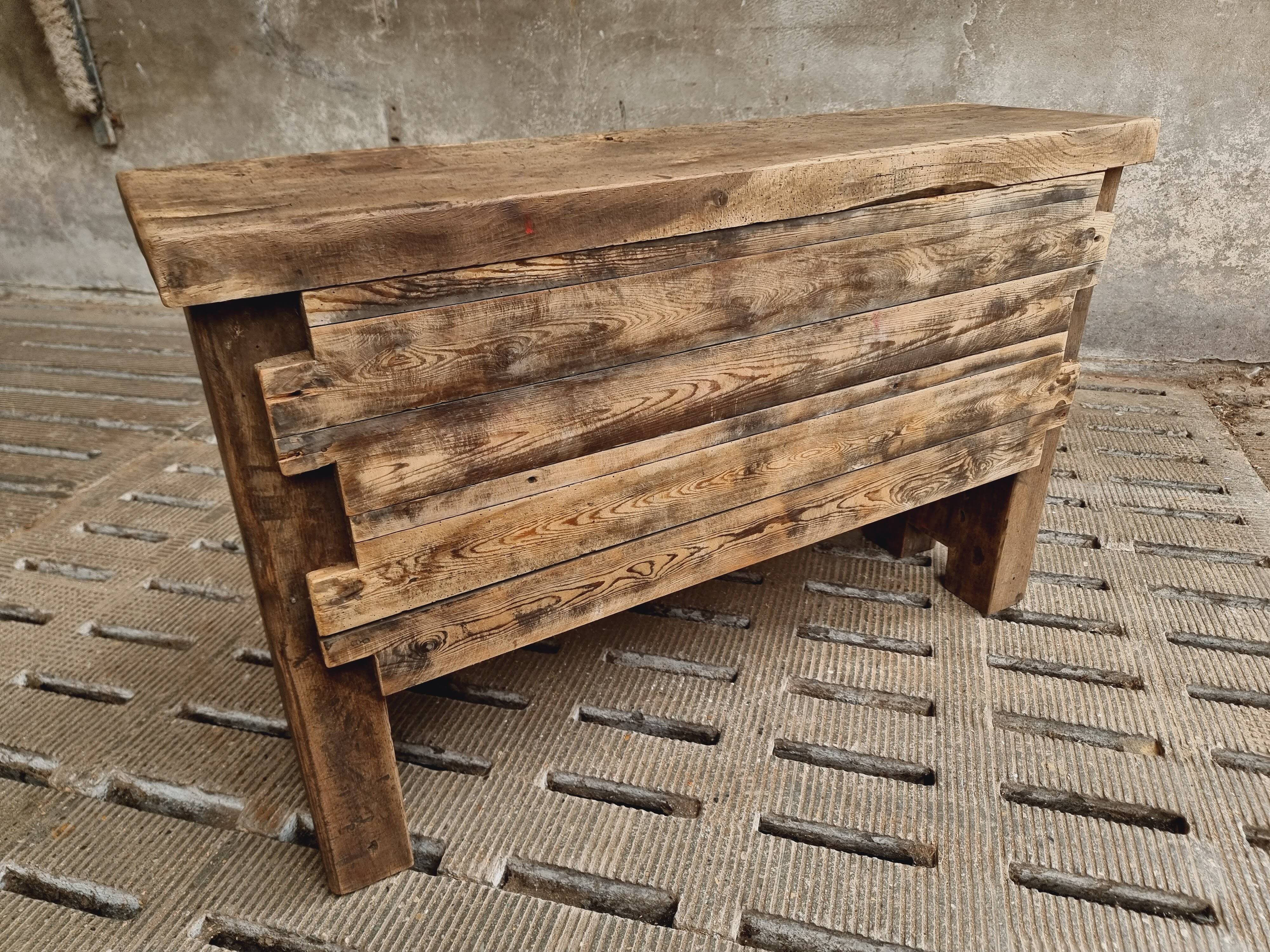 Antique workbench, chest of drawers, side table, bathroom furniture, 19th century