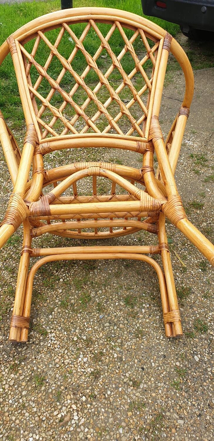 Pair of bamboo armchairs